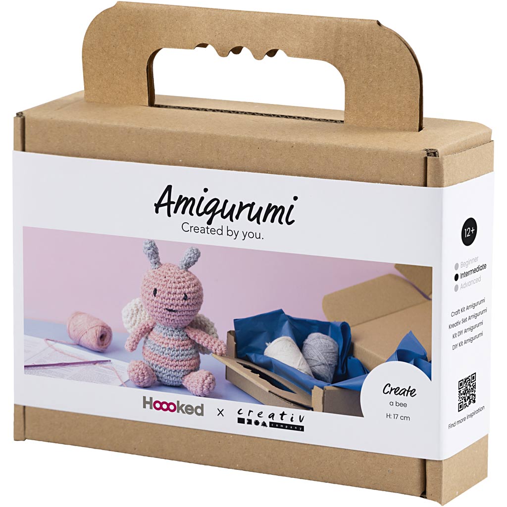 Craft Kit Amigurumi , Honeybee, pastel colours