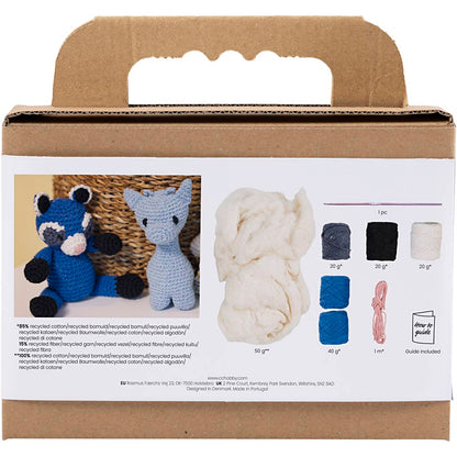 Craft Kit Amigurumi , Raccoon, black, blue