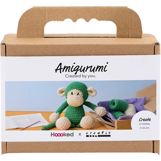Craft Kit Amigurumi , Monkey, green, off white