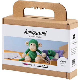 Craft Kit Amigurumi , Monkey, green, off white