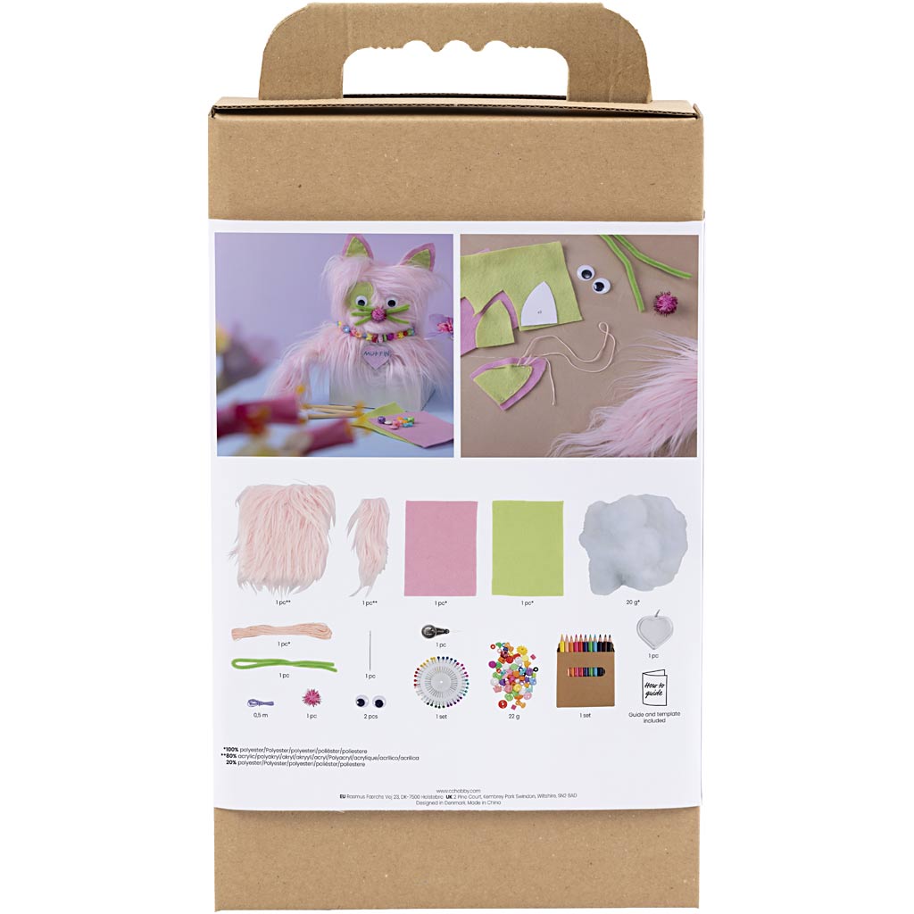 Craft Kit Sewing, Cat, assorted colours