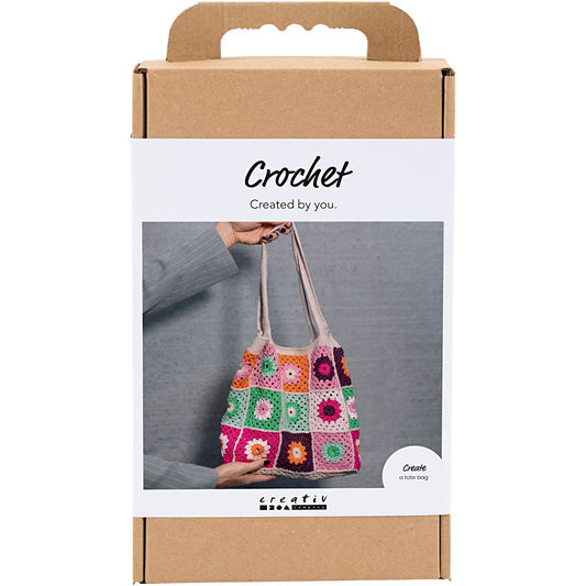 Craft Kit Crochet, Bag, colorful, cream, 1 pack