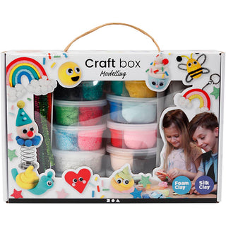 Foam Clay® and Silk Clay® Set, assorted colours, 1 set