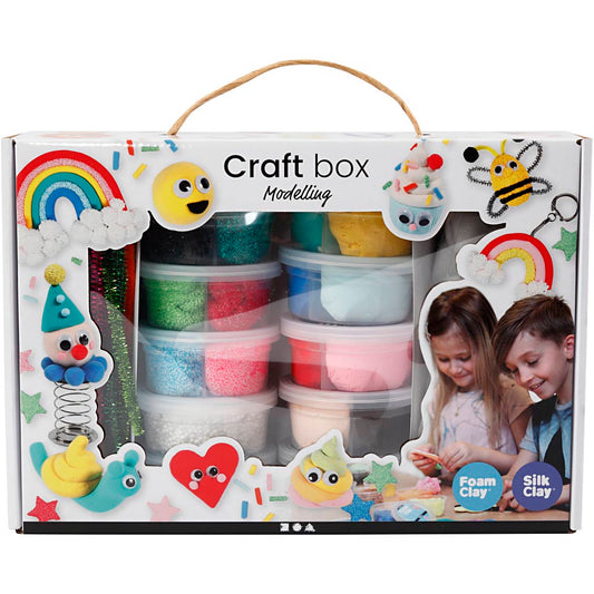 Foam Clay® and Silk Clay® Set, assorted colours, 1 set