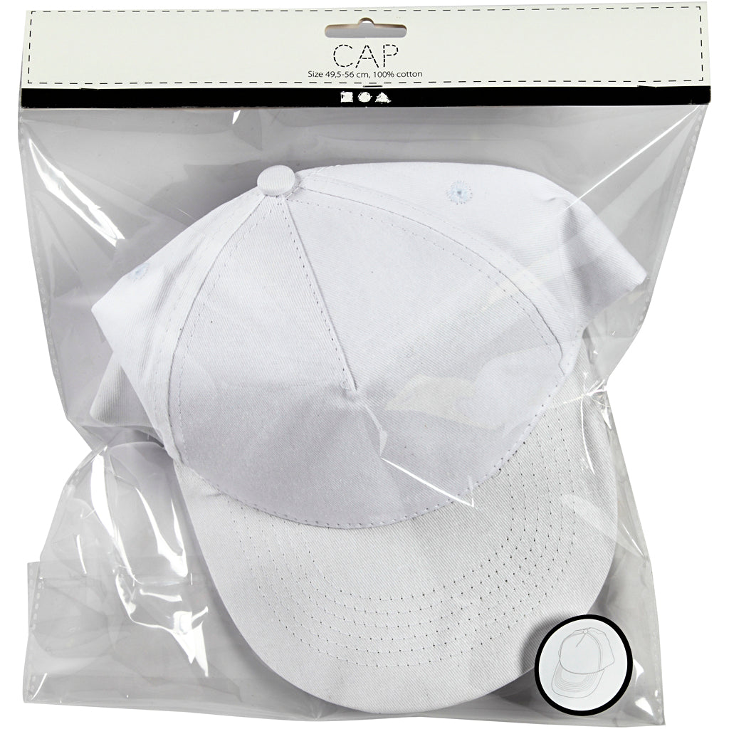 Cap, size 49,5-56 cm, white, 1 pc
