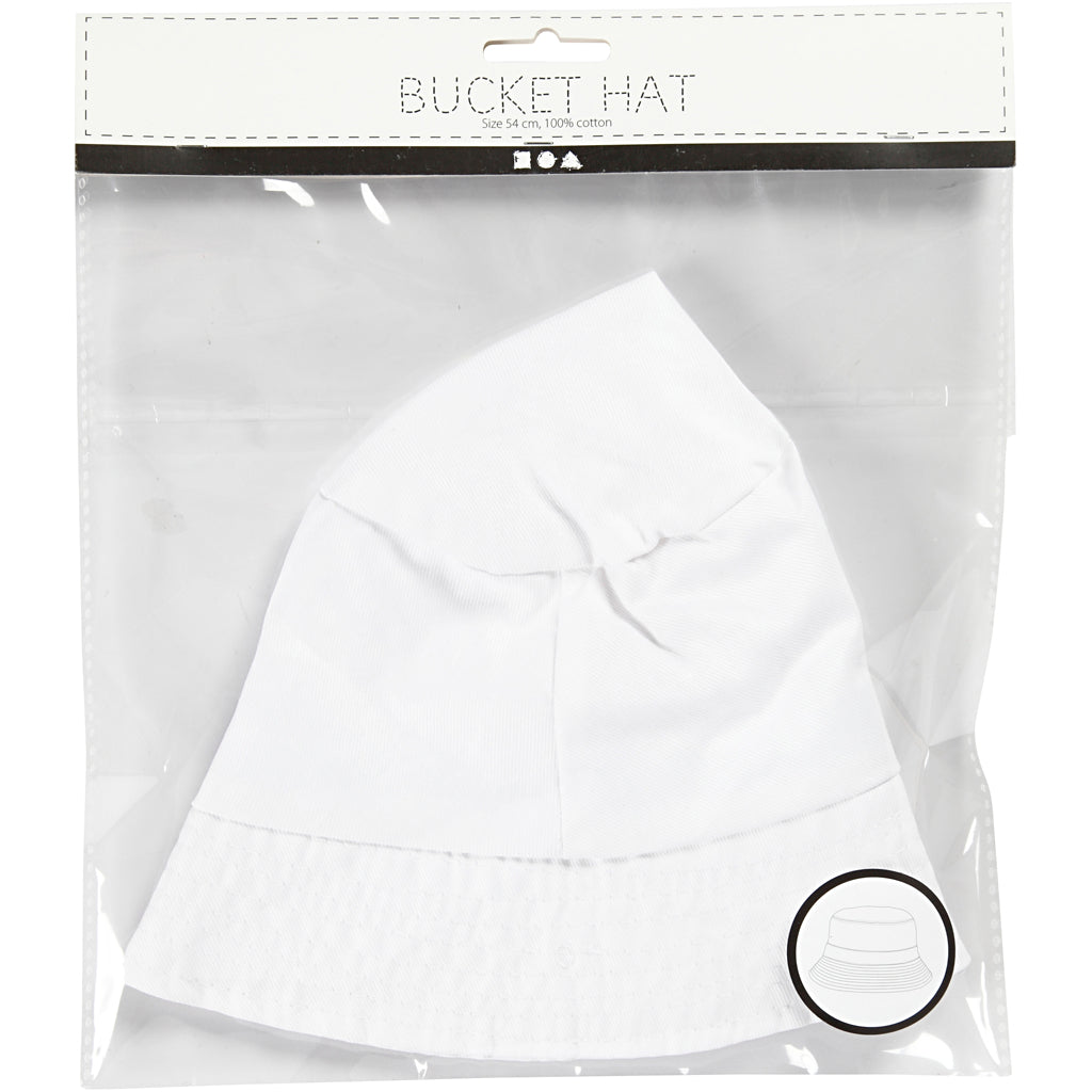 Bucket Hat, size 54 cm, white, 1 pc
