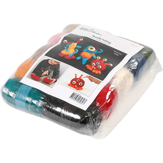 Needle Felting - Starter Kit, assorted colours, 1 set