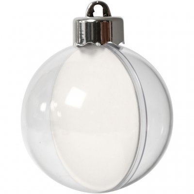 2 part Plastic Bauble - 6cm 8 pack