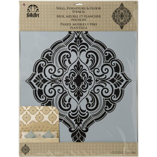 FolkArt Ornate Damask Wall Stencil PE34964