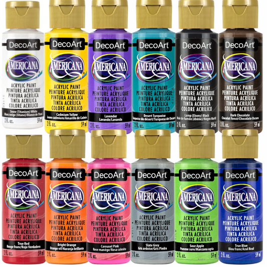 DecoArt Americana Acrylic Paint x12 – Core Colours Value Pack