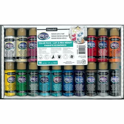 DecoArt – Americana Brights Acrylic Paint x16 - Value Pack