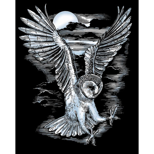 Barn Owl - Silver Scraper Foil