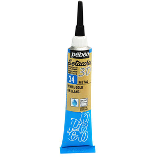 Pebeo Setacolour 3D Metal Effect - Pearl 20ml
