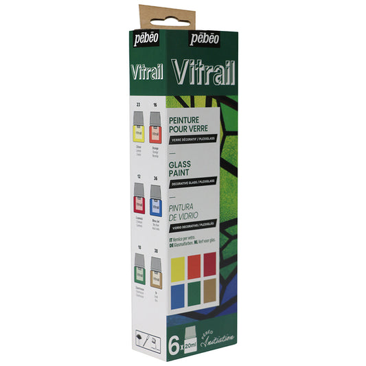 Pebeo Vitrail Initiation Assorted Colours Set 6x20ml