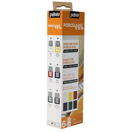 Pebeo Porcelaine 150 Initiation Set 6x20ml Assorted Colours