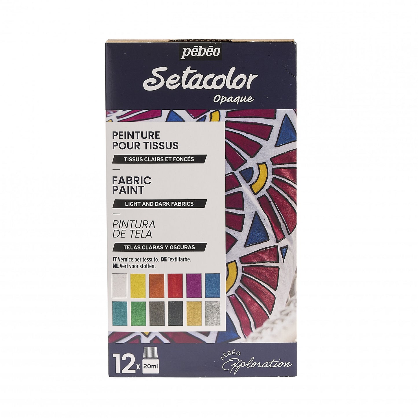 Pebeo Setacolour Shimmer Exploration Set - 12x20ml