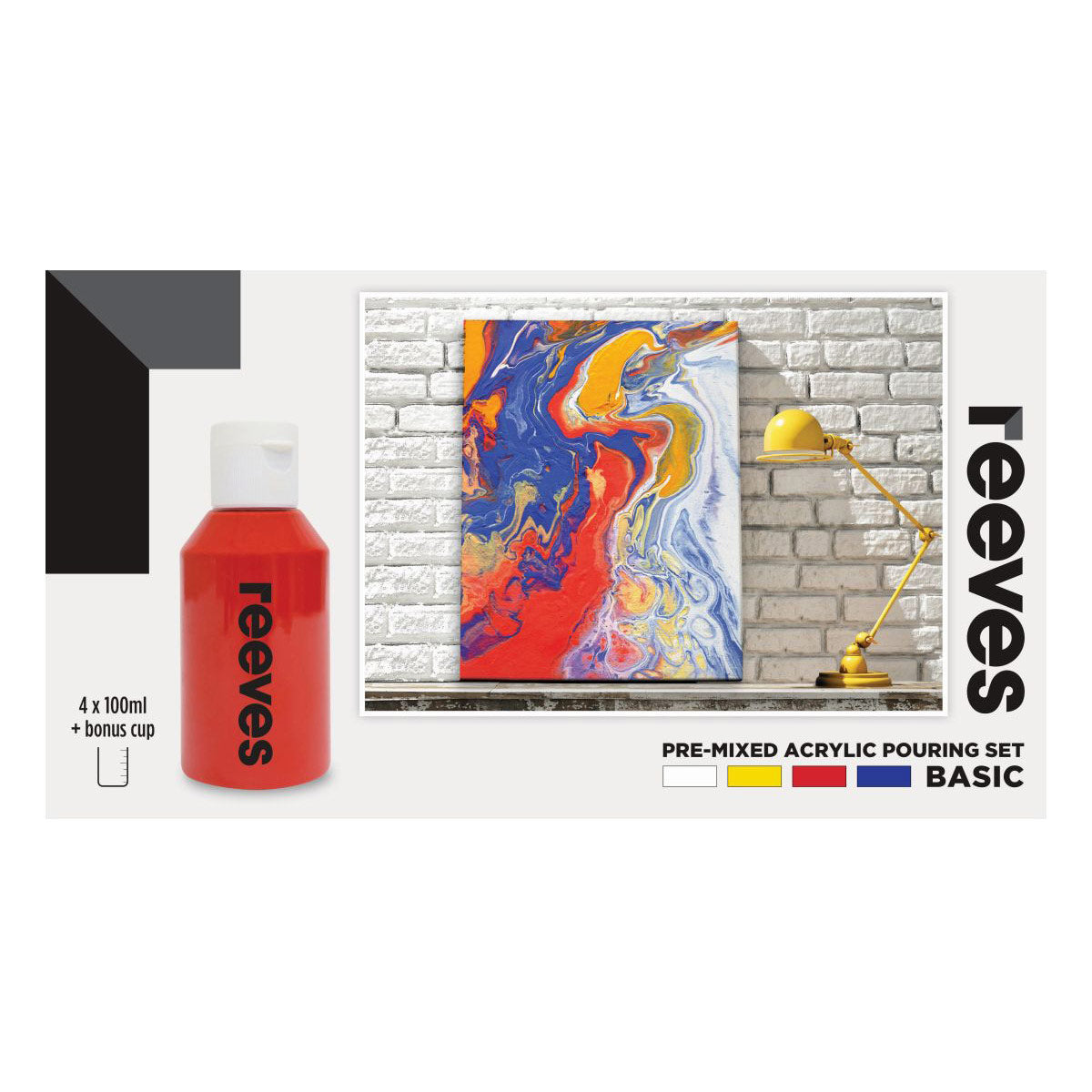 Reeves Pouring Acrylic Set 4 x 100ml