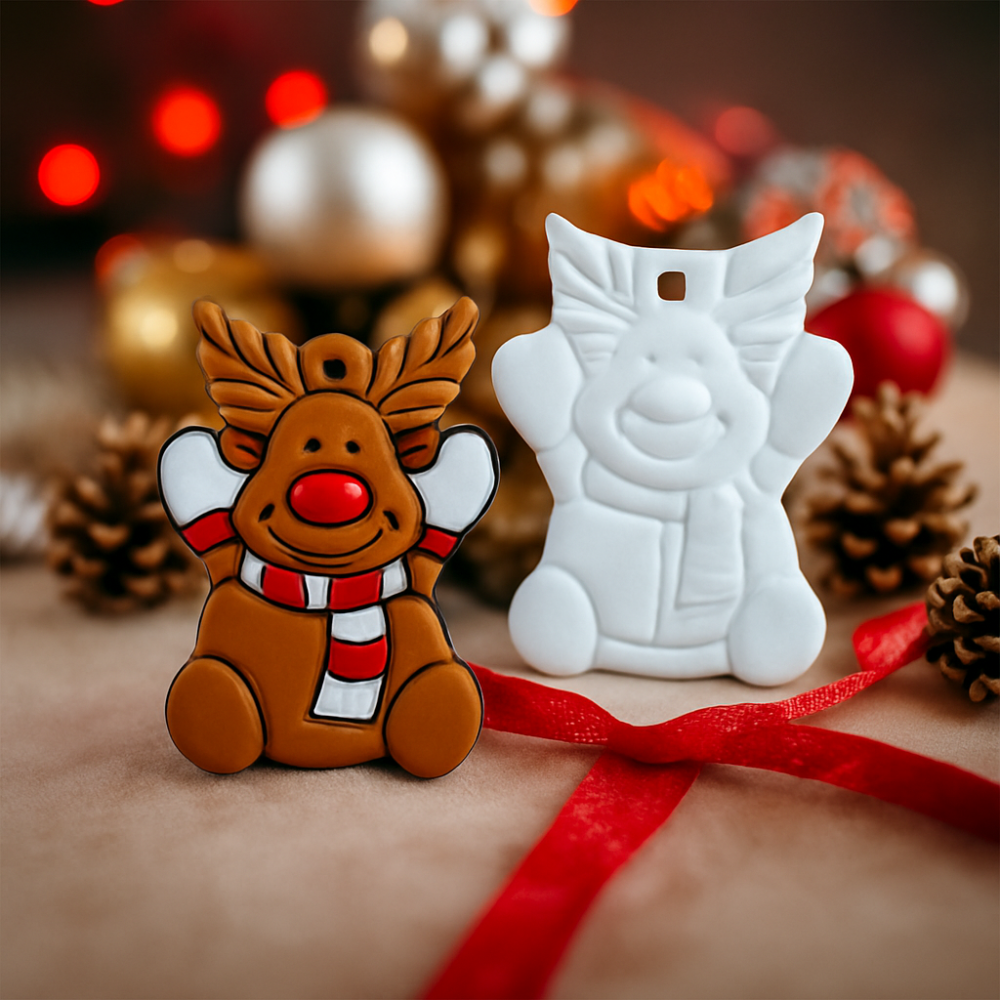 Christmas Reindeer Decoration – Bisque Blanks x24