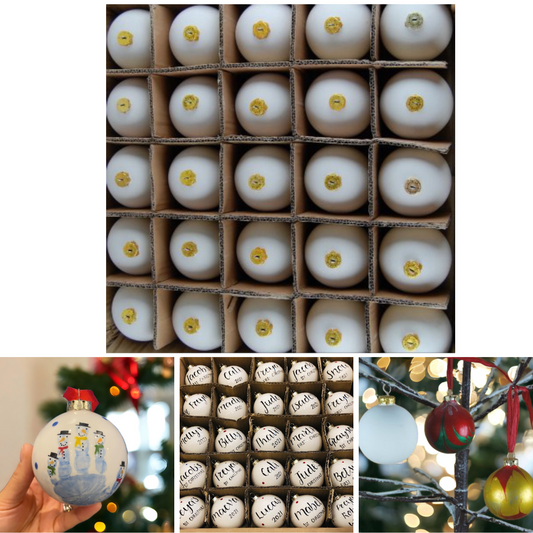 Christmas Tree Baubles – Bisque Blanks – x25