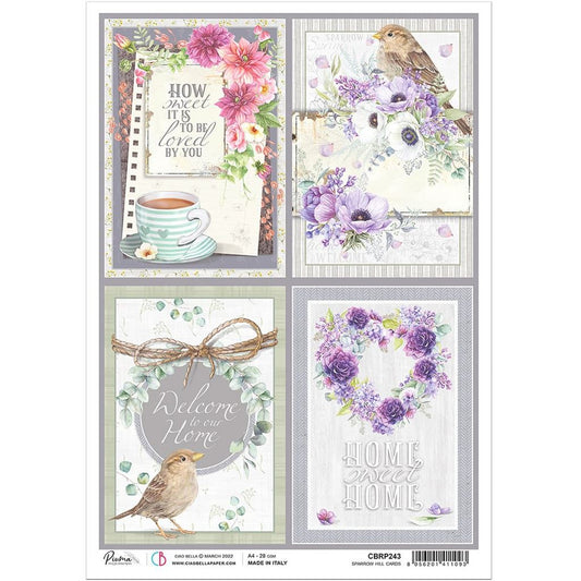 Rice Paper A4 Sparrow Hill Cards - 5 pack