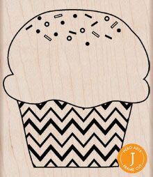 Zig Zag Cupcake - Wood Mounted