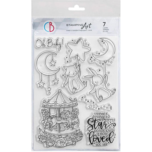 Ciao Bella Lullaby's Carouse 6inc x 8inc Stamp Set