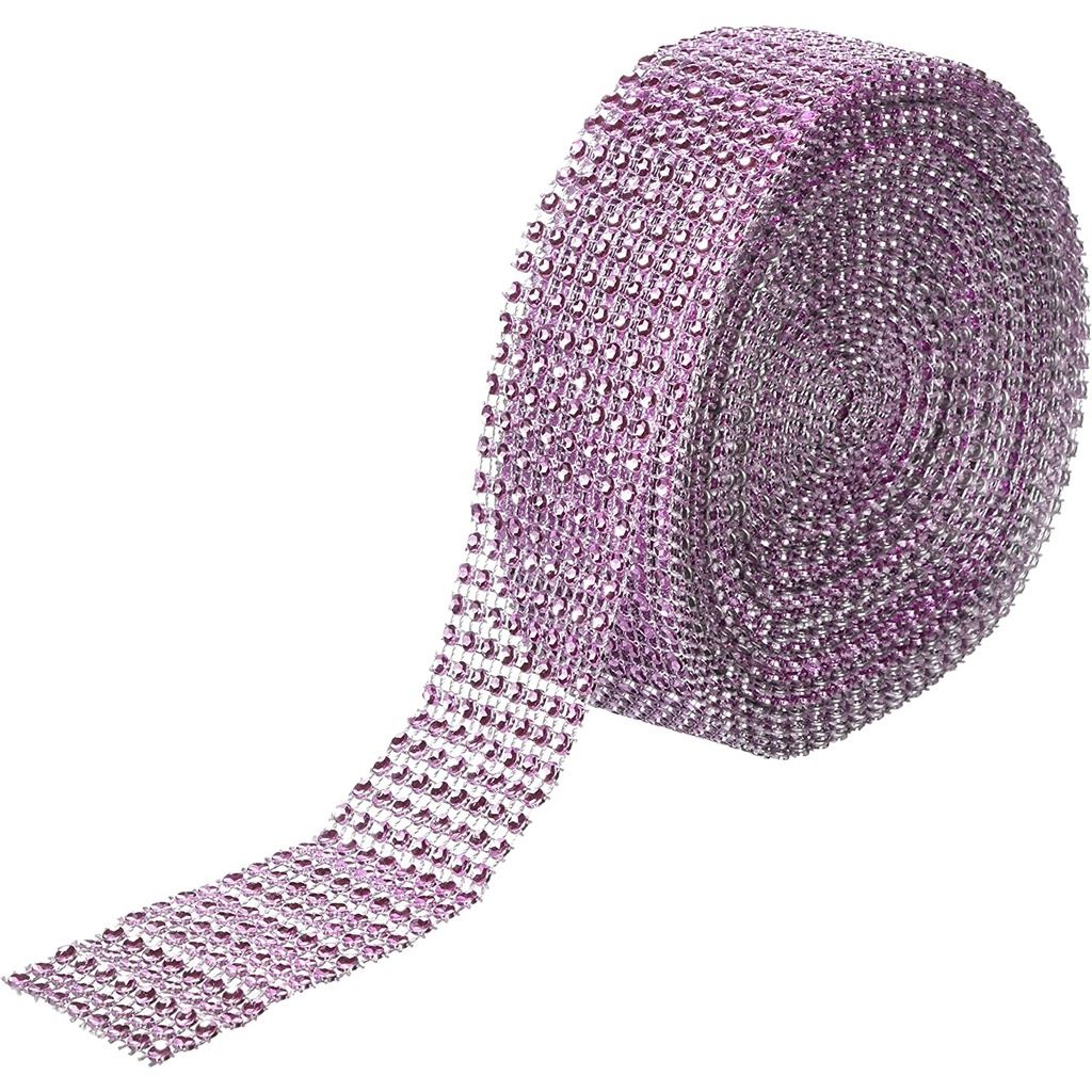 Diamante Effect Ribbon Roll of 10yd - Pink – Go Craft