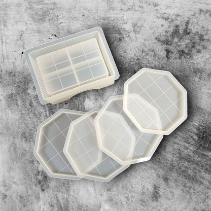 Octagonal Mosaic Coaster Silicone Mould Set