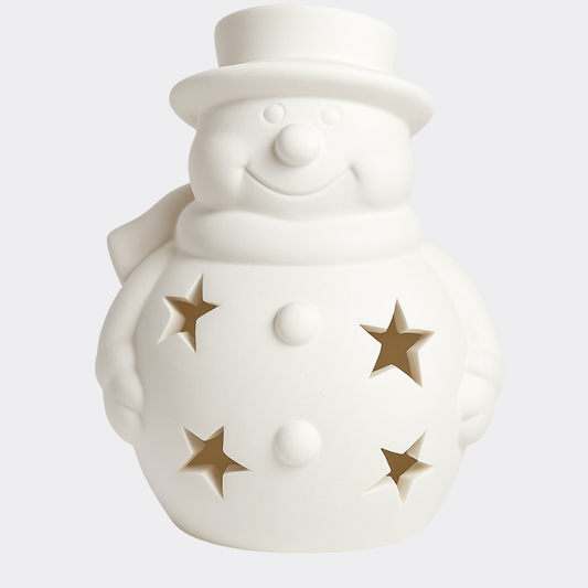 Christmas Snowman Tealight Holder - Bisque Blanks x12