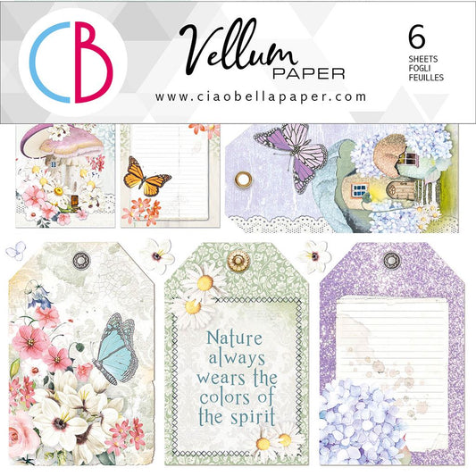 Ciao Bella Vellum Enchanted Land Fussy Cut 6in.x6in.