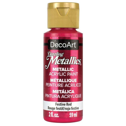 DecoArt Dazzling Metallics - Festive Red 2oz