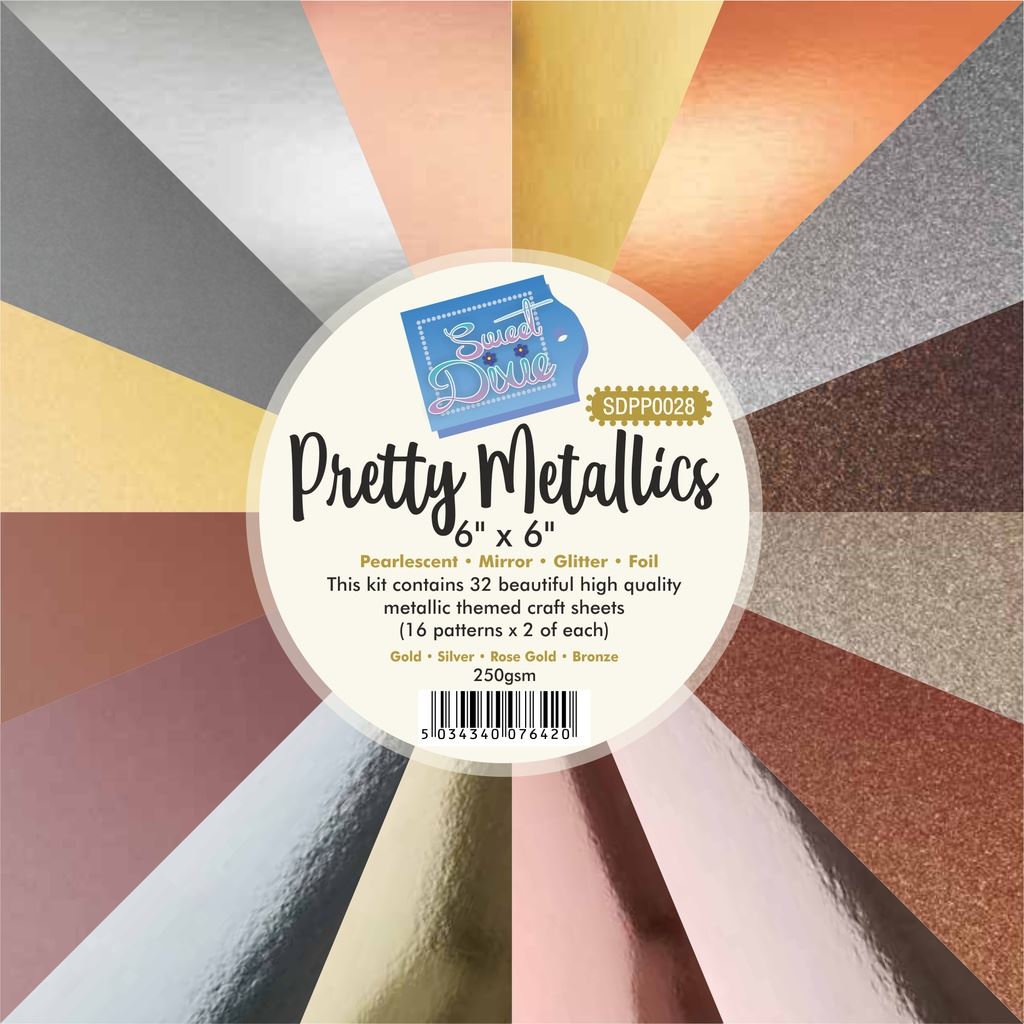 Sweet Dixie Pretty Metallics Paper Pad 6x6" 32 sheets