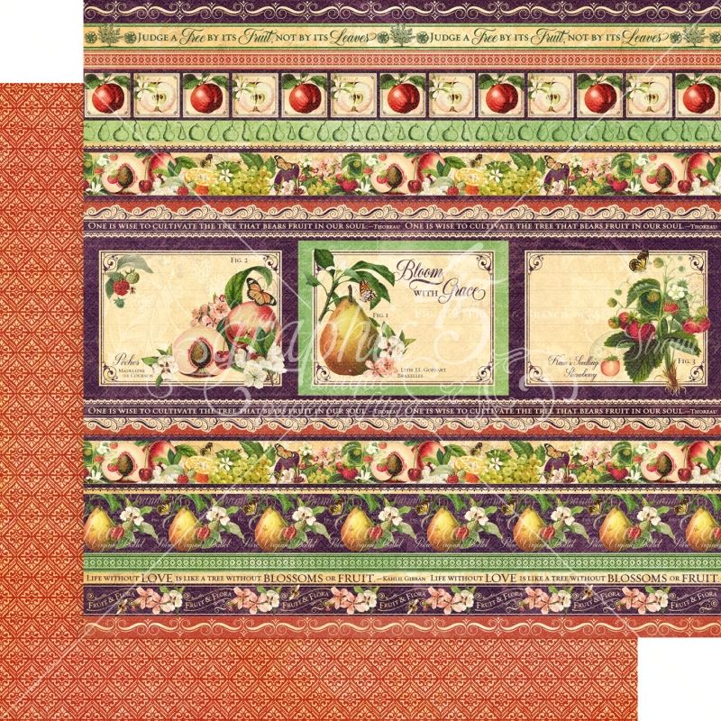 Fabulous Fruit 12x12 Paper Sold in Packs of 5 Sheets