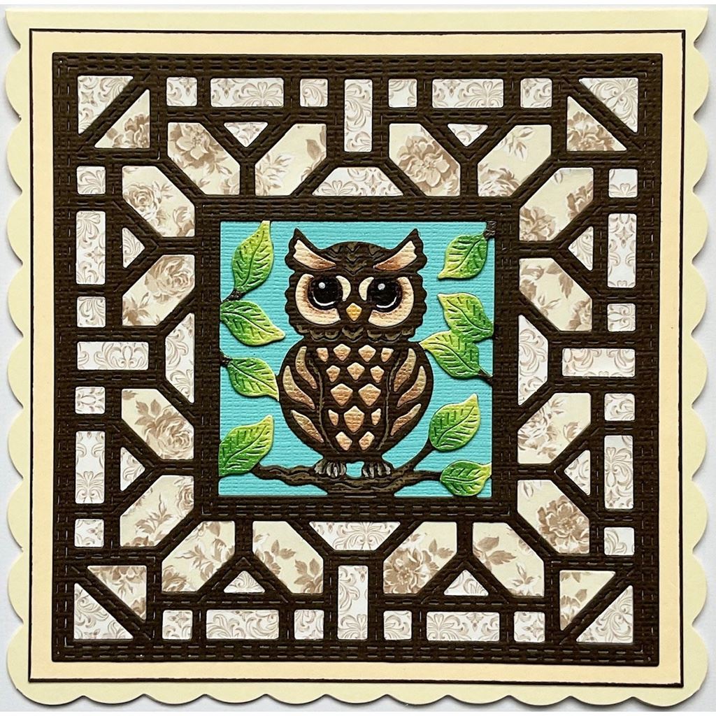 Large Owl Applique Patchwork Square Sweet Dixie Cutting Die