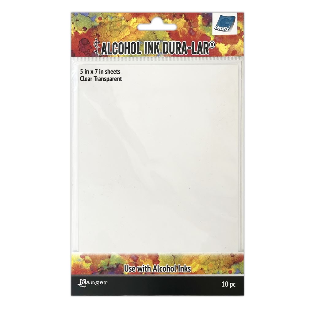 Tim Holtz Alcohol Ink Dura - LarÔøΩ Clear Transparent Surface  (10 Sheets, 5 x 7)