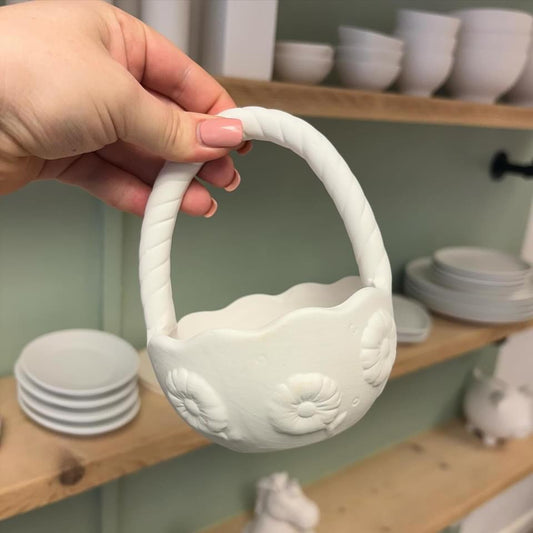 Flower Basket – Bisque Blanks x6