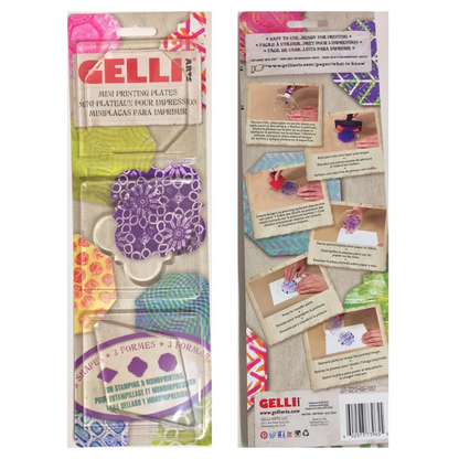 Gelli Arts Mini Printing Plates Set Octagon, Diamond & Quatrefoil