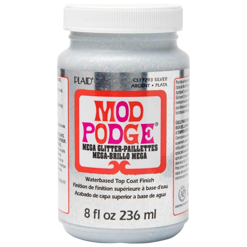 Mod Podge Mega Glitter Silver 8oz