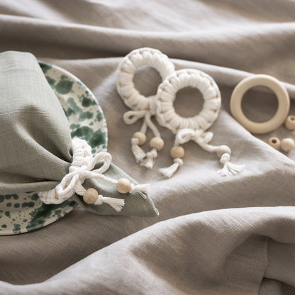 Mini Craft Kit Macramé, Napkin Ring, off white