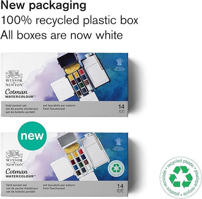 Winsor & Newton Cotman Watercolours Field Box - 12 Half Pans