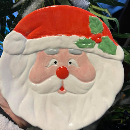 Small Christmas Santa Plate – Bisque Blanks – Box of 6