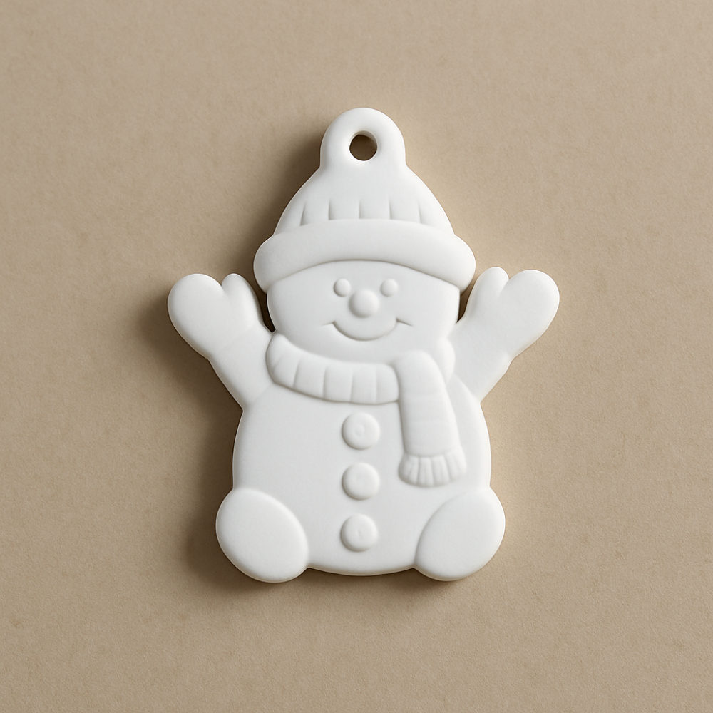 Christmas Snowman Decoration – Bisque Blanks x24