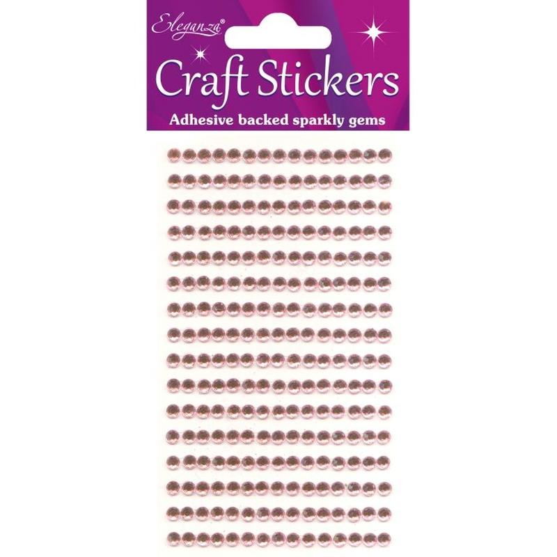 4mm Gems Pearl Pink Craft Stickers No.21 - 240 pieces