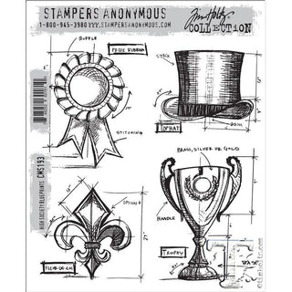 Tim Holtz - High Society Blueprints- Stamp
