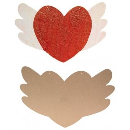 MDF Heart with Angel wings