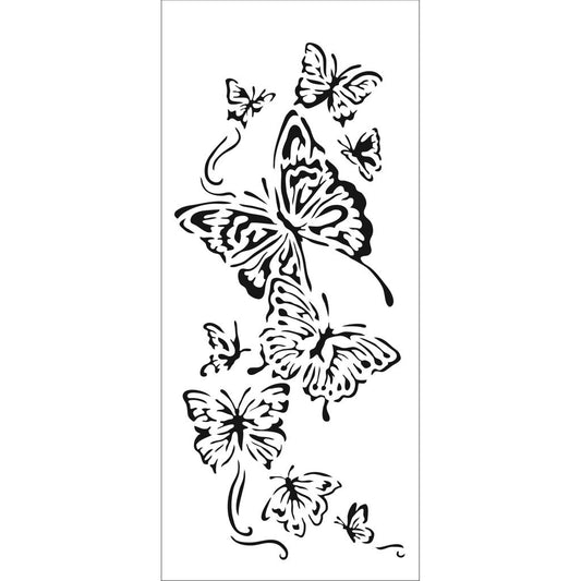 4x9 Slimline Stencil Flying Butterflies