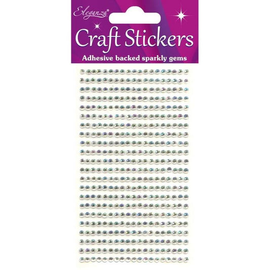 3mm Gems Iridescent Craft Stickers No.42 - 418 Pieces