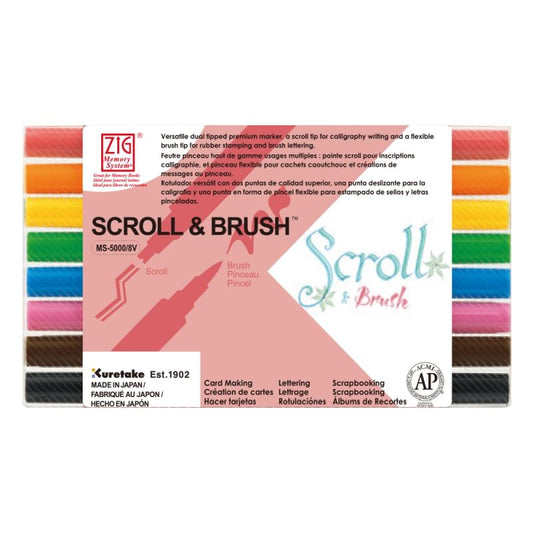 Zig Memory Scroll Brush x8 Set Scroll & Brush 8 Colour Set