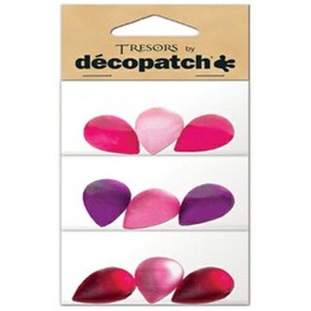 Teardrop shapes, pink / purple