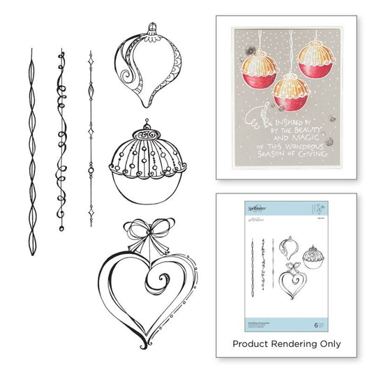 Dangling Ornaments Cling Rubber Stamps